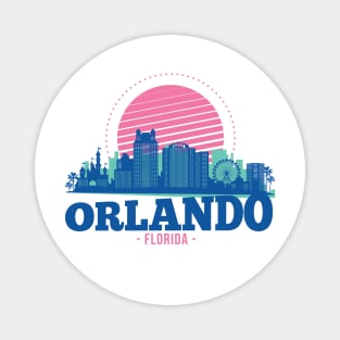 Retro Orlando, Florida Skyline Magnet